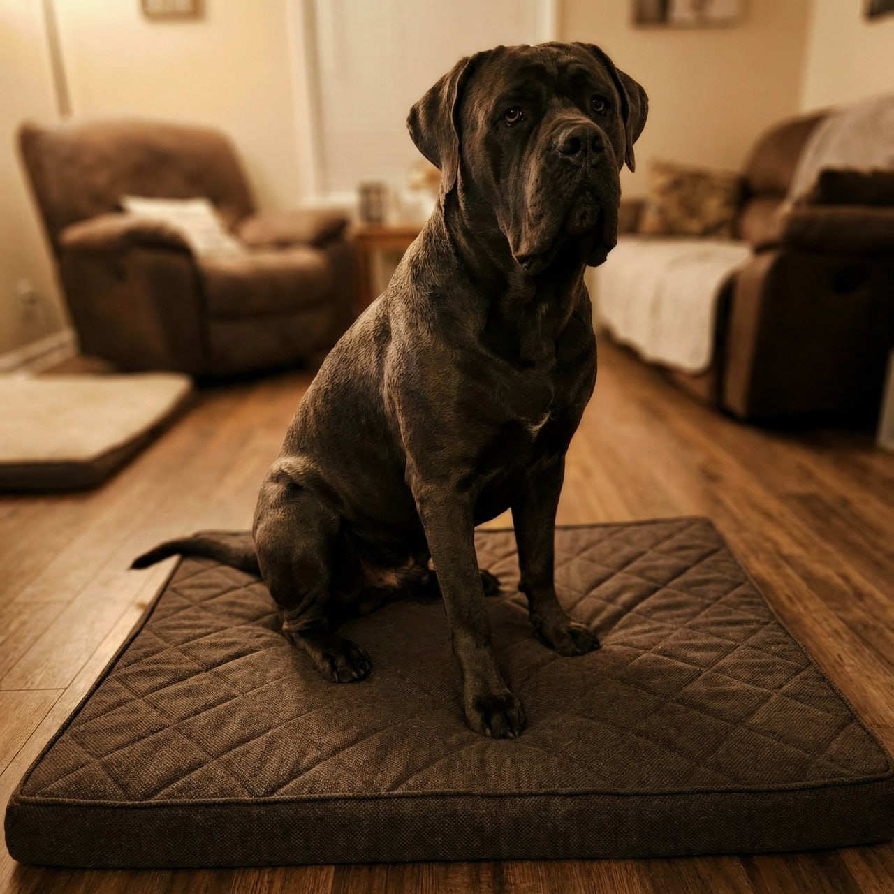 Neapolitan Mastiff on place command - Day Training